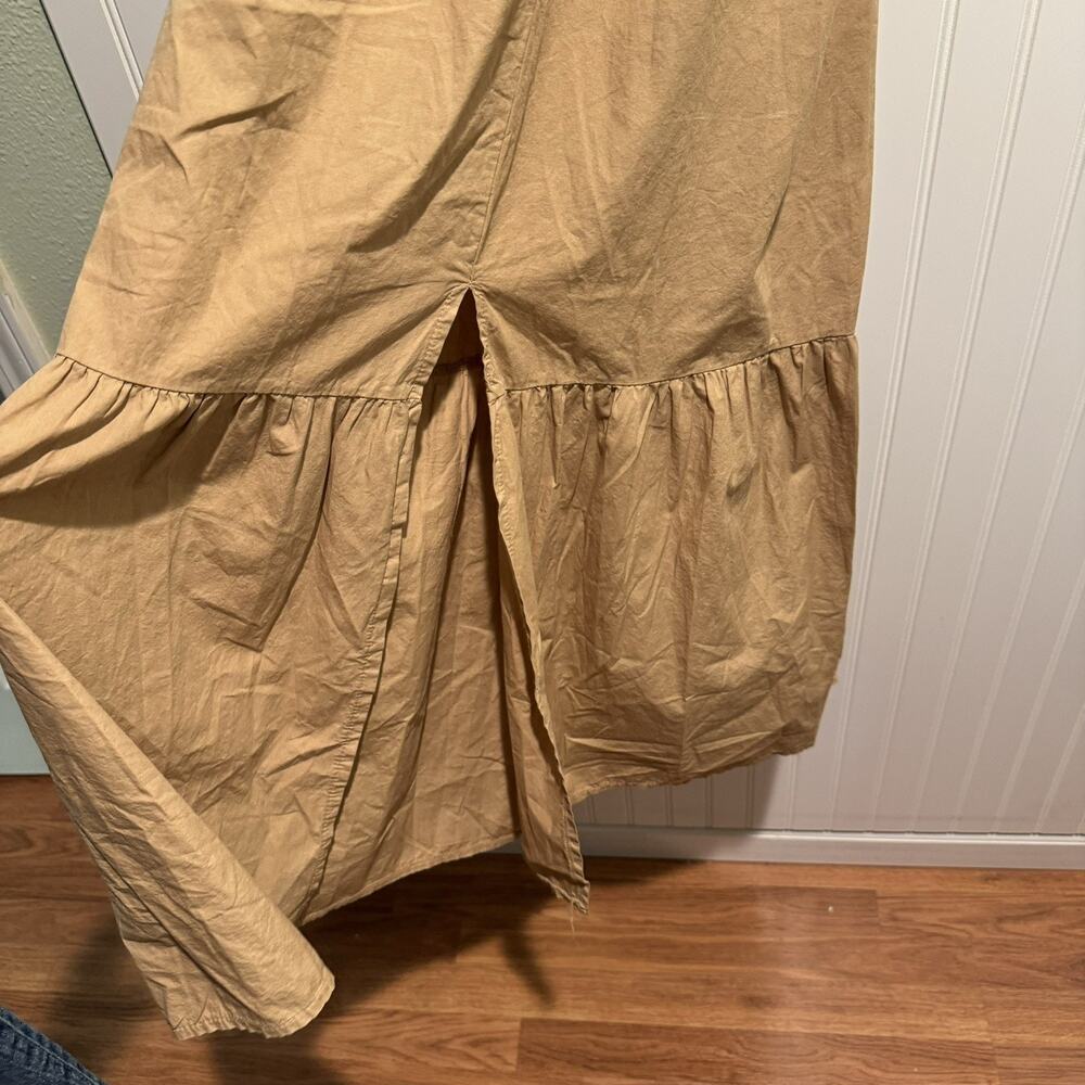 Garconne Cotton Khaki Maxi Dress Classic Minimalistic Size Small - Picture 2 of 6